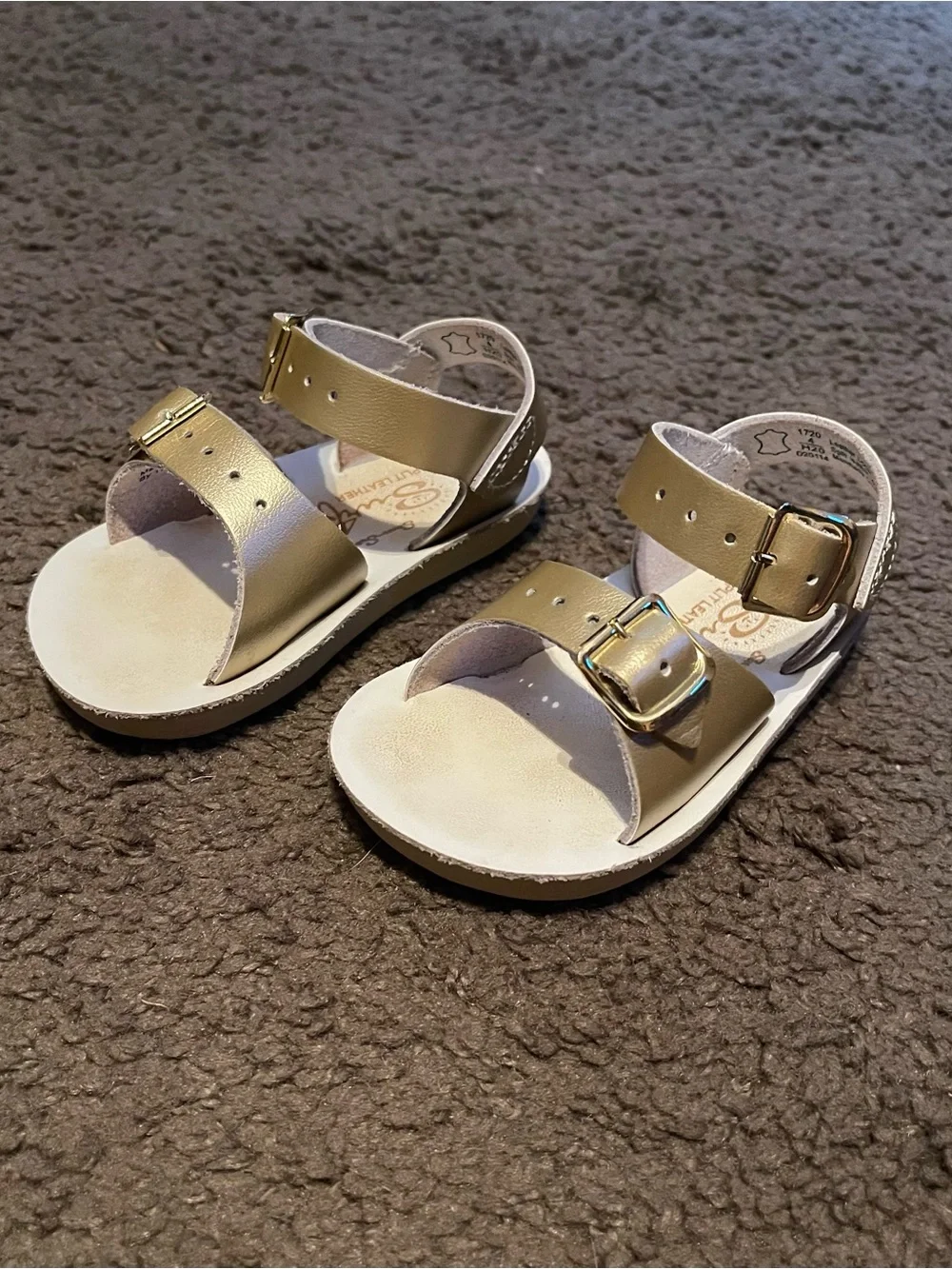 Kids Metallic Gold Buckle Sandals with Adjustable Straps